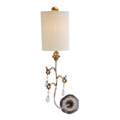 Tivoli 1 Light Wall Light - Silver & Cream Patina