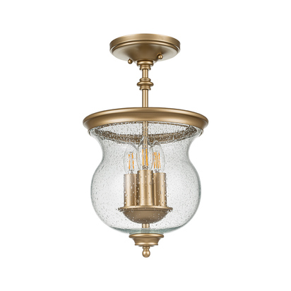 Pickering Lane 3lt Semi-Flush - Painted Natural Brass