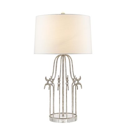 Stella 1 Light Table Lamp - Distressed Silver