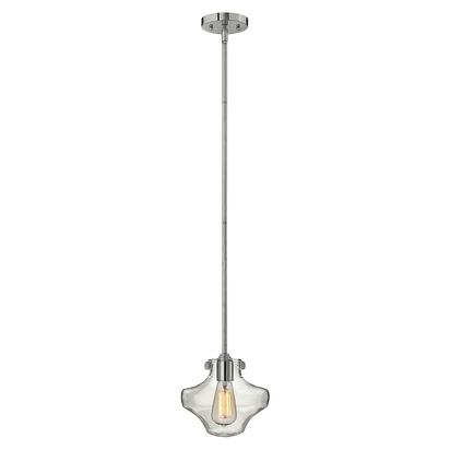 Congress 1 Light Clear Tiered Glass Pendant - Chrome