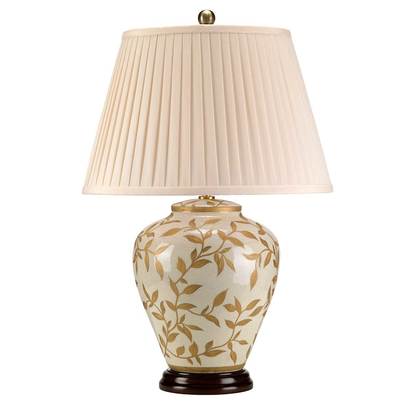 Leaves Brown Gold 1 Light Table Lamp