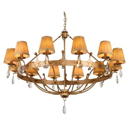 Clip Shades Mushroom Pleat Gold Chiffon Candle Shade