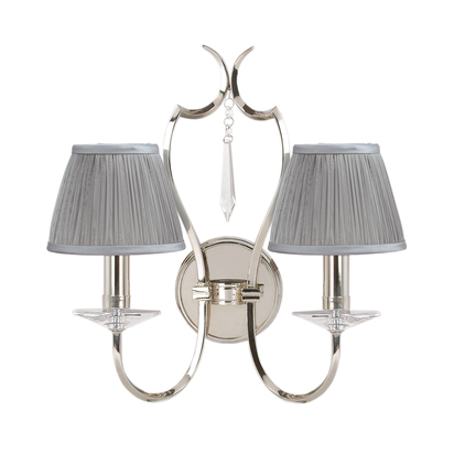 Clip Shades Pleated Grey Chiffon Candle Shade