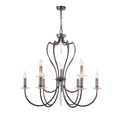 Pimlico 9 Light Chandelier - Dark Bronze