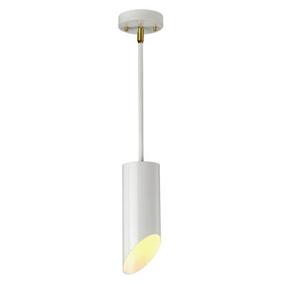 Quinto 1 Light Pendant - White Aged Brass
