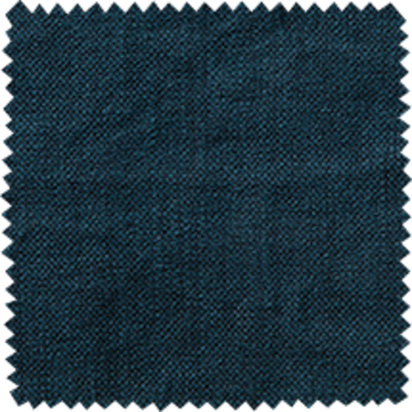 Harper Round Footstool in Midnight Blue Brushed Linen Cotton