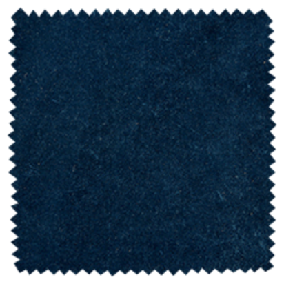 Harper Round Footstool in Prussian Blue Cotton Matt Velvet