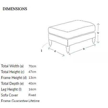 Isla Small Rectangular Footstool in Holkham Norfolk Cotton