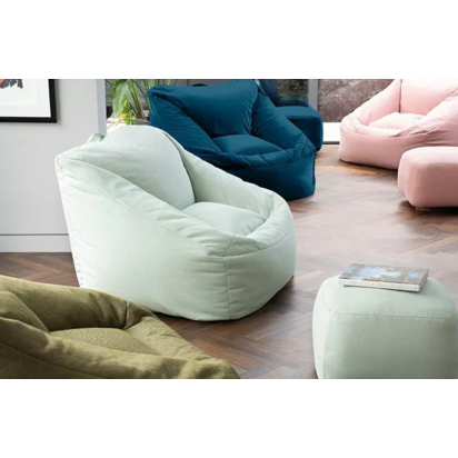 Ramona Beanbag Chair in Lagoon Brushed Linen Cotton