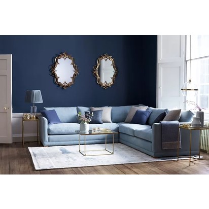 Aissa Small Corner Sofa in Elderflower Organic Smart Cotton
