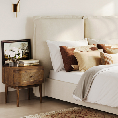 CALLIE SMOKED BEDSIDE CABINET