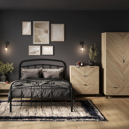 STOCKHOLM CHEVRON 1 DR BEDSIDE CABINET