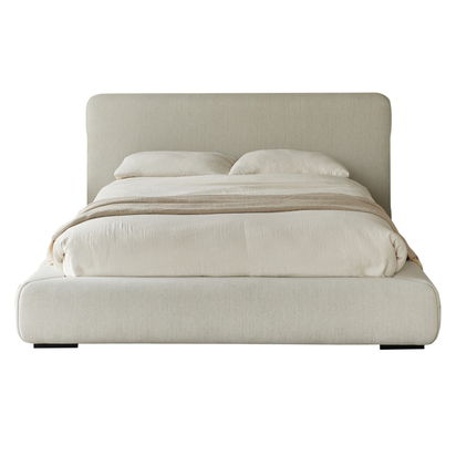 Taylor ivory dual tone fabric king ottoman storage bed with USB/USBC charging Danetti
