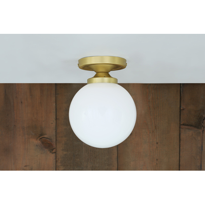 Yaounde Flush Globe Ceiling Light | Satin Brass