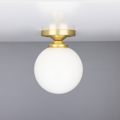 Yaounde Flush Globe Ceiling Light | Satin Brass
