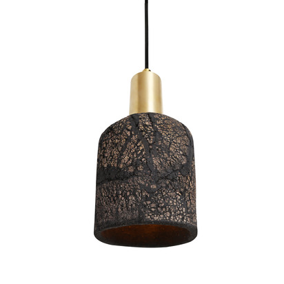 Osier Pendant- Black Clay | Satin Brass
