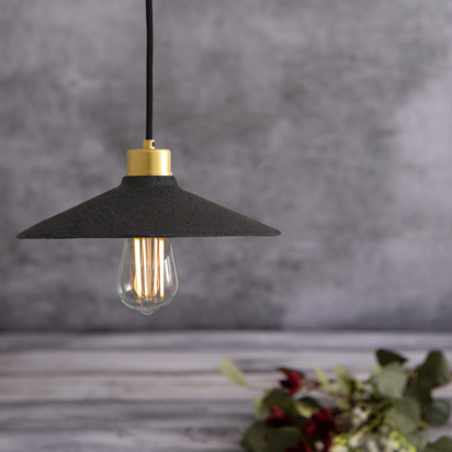 Pyrus Pendant - Black Clay | Satin Brass