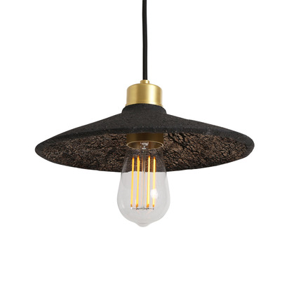 Pyrus Pendant - Black Clay | Satin Brass