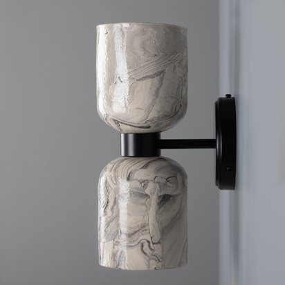 Sakura Wall Light - Marbled | Matte Black