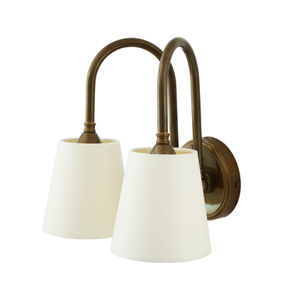 Uppsala Double Wall Light | Antique Brass