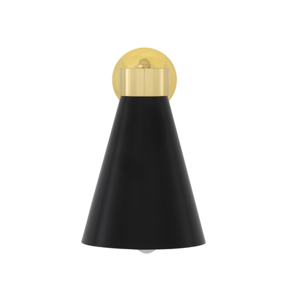Kamina Wall Light | Matt Black and Polished Brass