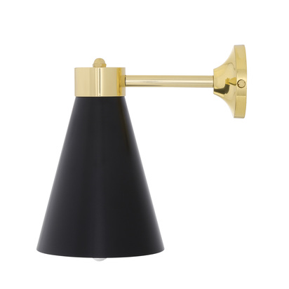 Kamina Wall Light | Matt Black and Polished Brass