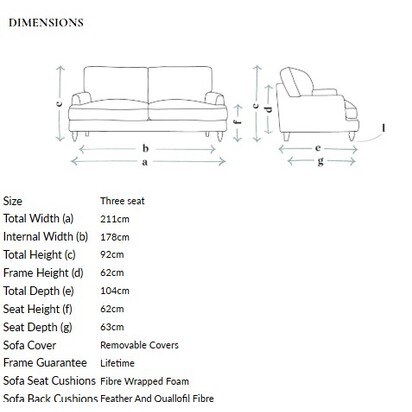 Isla 3 Seat Sofa in Cashew Baylee Viscose Linen