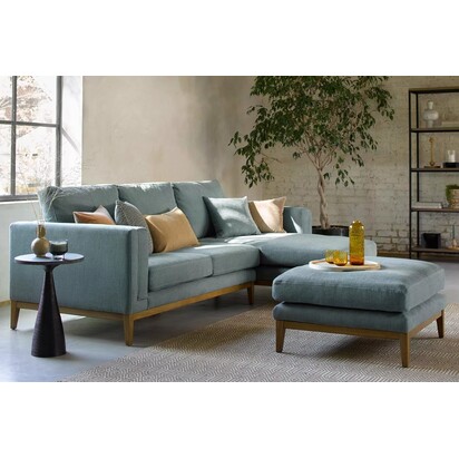 Costello LHF Chaise Sofa in Fog Aquaclean Clever Chenille