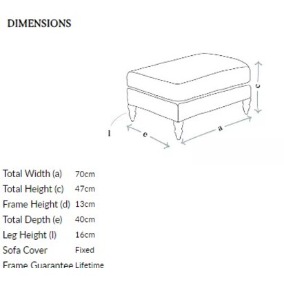 Isla Small Rectangular Footstool in Jasmine Silky Jacquard Weave