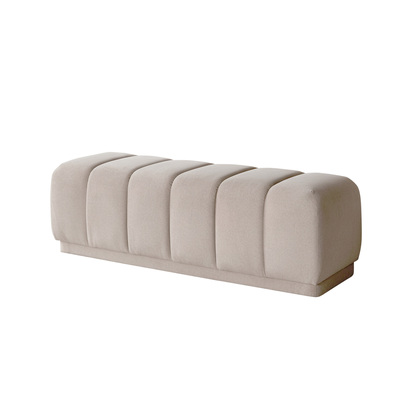 Lillian Cream Plush Fabric Bench | Linear Fluted Design | Waterfall Edge| Co-Ordinates With Lillian Bed | Danetti