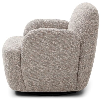 William Swivel Chair, Natural Chunky Textured Boucle