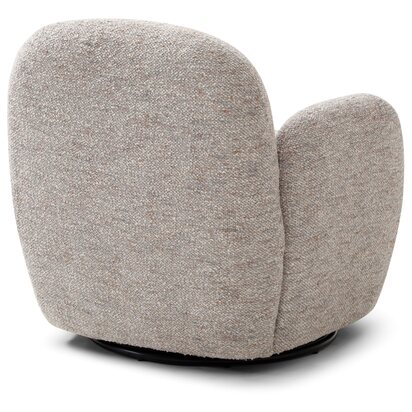 William Swivel Chair, Natural Chunky Textured Boucle