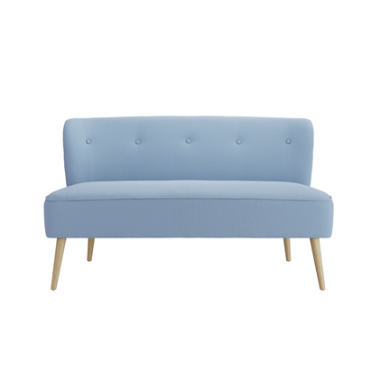BEAU 2 SEATER SOFA CORNFLOWER BLUE / BLONDE WOOD