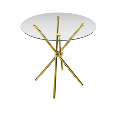 CASA CLEAR TOP / GOLD LEGS DINING TABLE (2 PACKS)