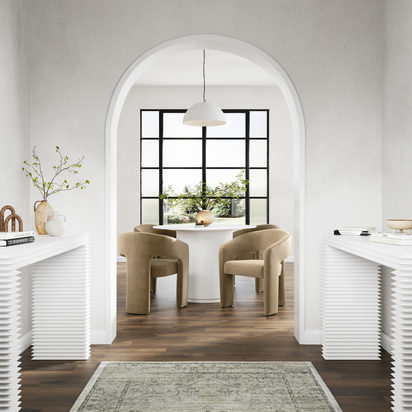 FUJI STONE / WHITE DINING TABLE (2 PACKS)
