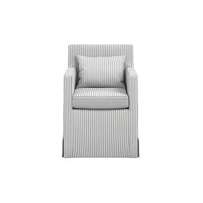 HETTIE GREY THIN STRIPE DINING CHAIR (1 PER PACK)