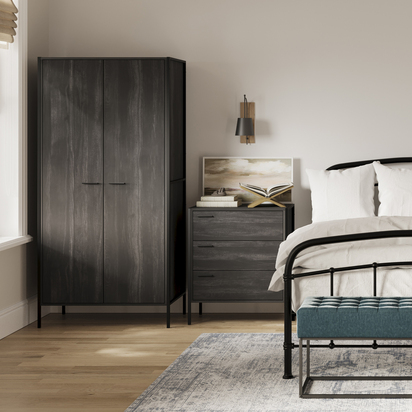 HOXTON BLACK 3 DRAWER CHEST