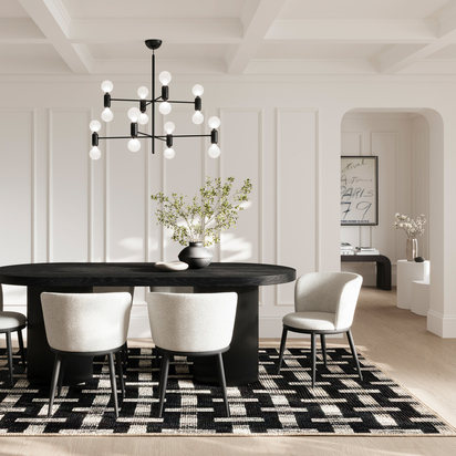 NOVA IVORY / BLACK DINING CHAIR (2 CHAIRS / 2 PACKS)