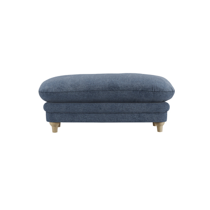 PLUMPTON FOOTSTOOL DENIM BLUE WEAVE