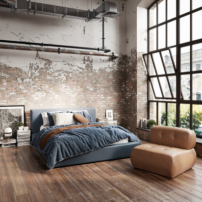 SOHO INK BLUE KING SIZE BED (3 PACKS)