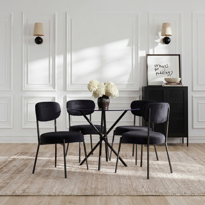SMITH BLACK DINING CHAIR (2 PER PACK)