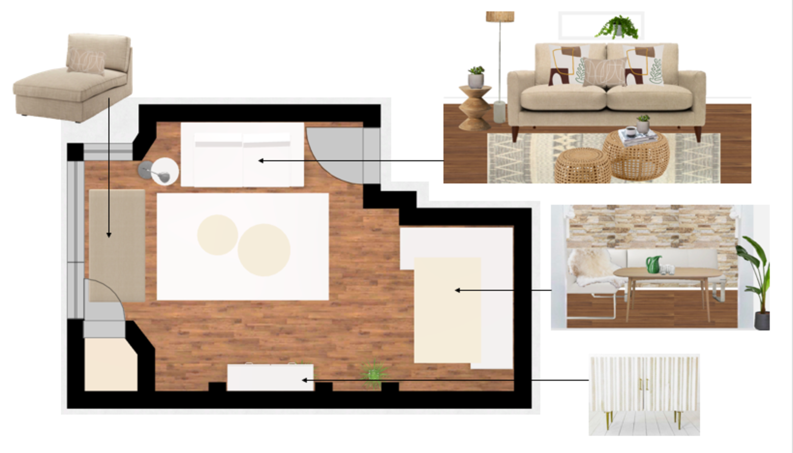 Naturally beautiful living/dining space
