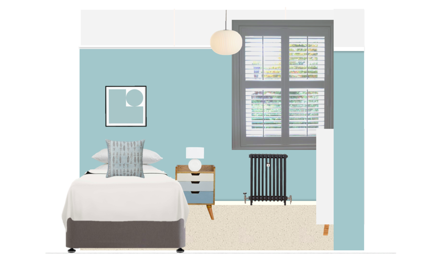Calm, ordered and unfussy boy's bedroom