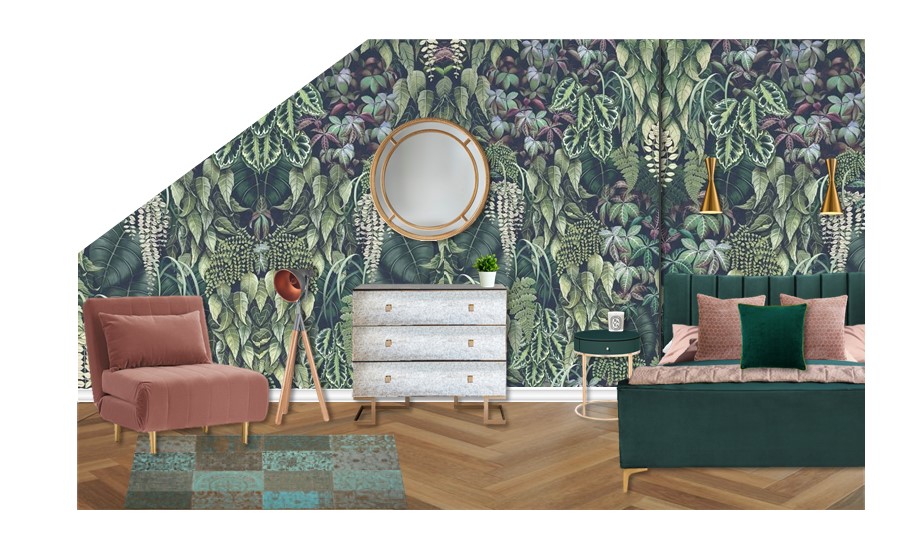 Green and Pink Jungle Bedroom | My Bespoke Room