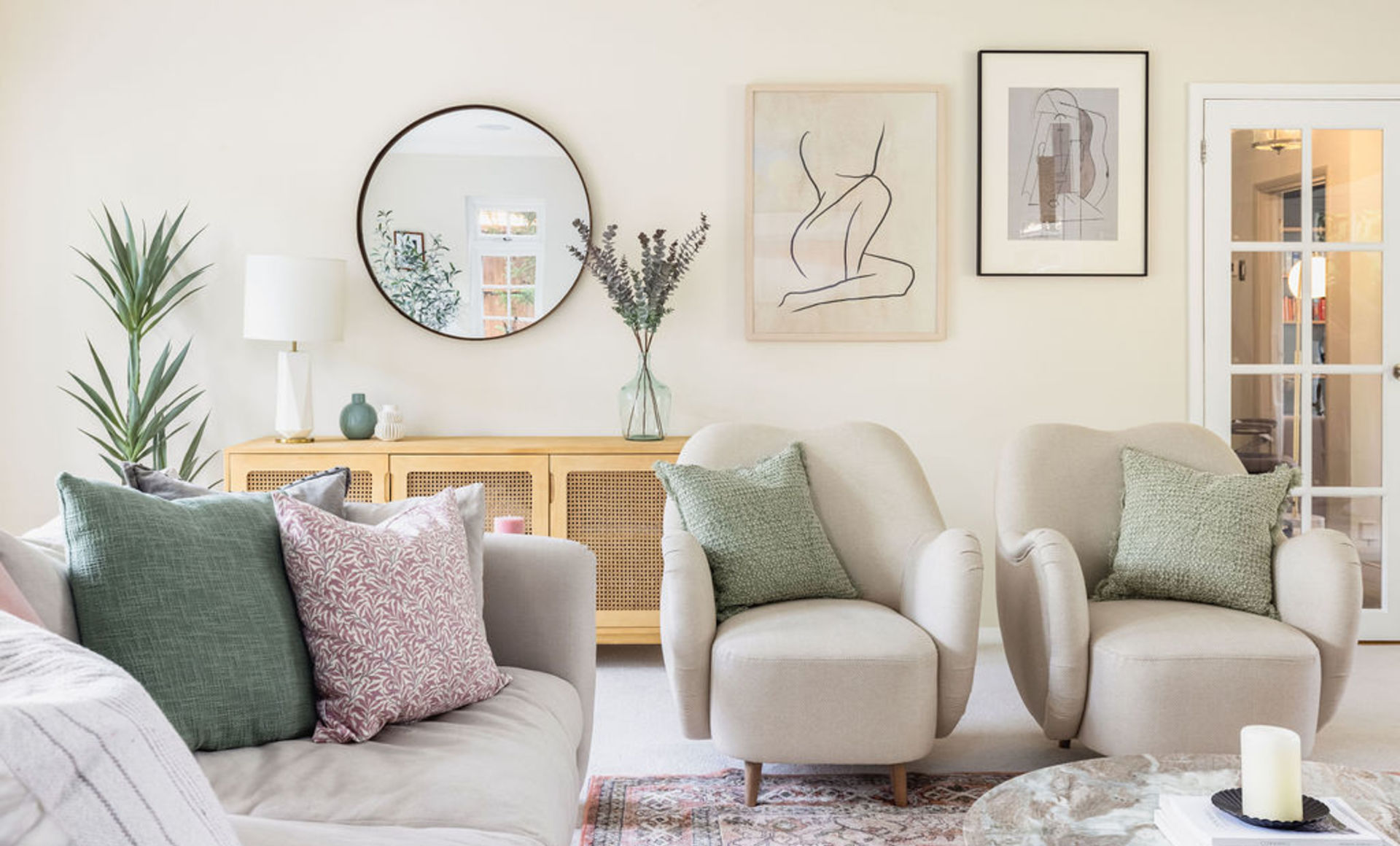 Soft & Neutral Living Room Design: An Elegant, Layered Transformation — the finished room