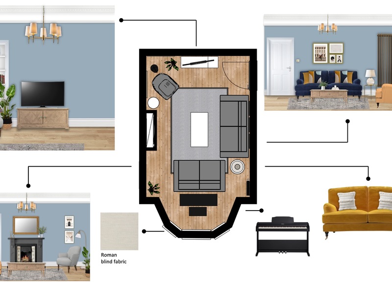 Blue & Yellow Period Living Room Design: A Colourful, Elegant Transformation — another view of the room