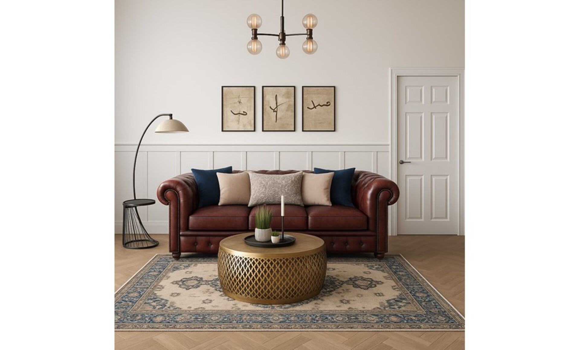 Elegant Living Room Design: Classic Style with Contemporary Touches — the finished room