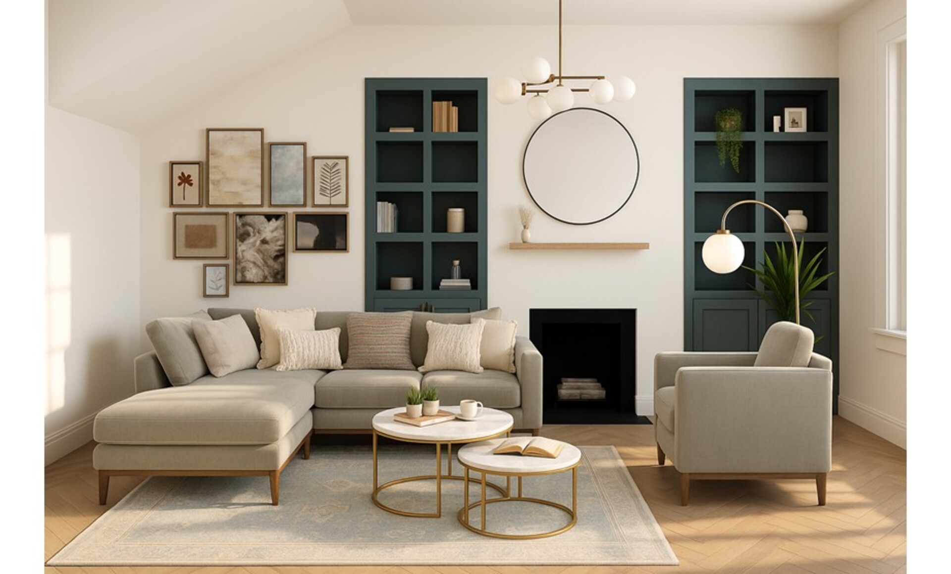Chic Living Room Design: Soft Neutrals & Nature-Inspired Accents — the finished room