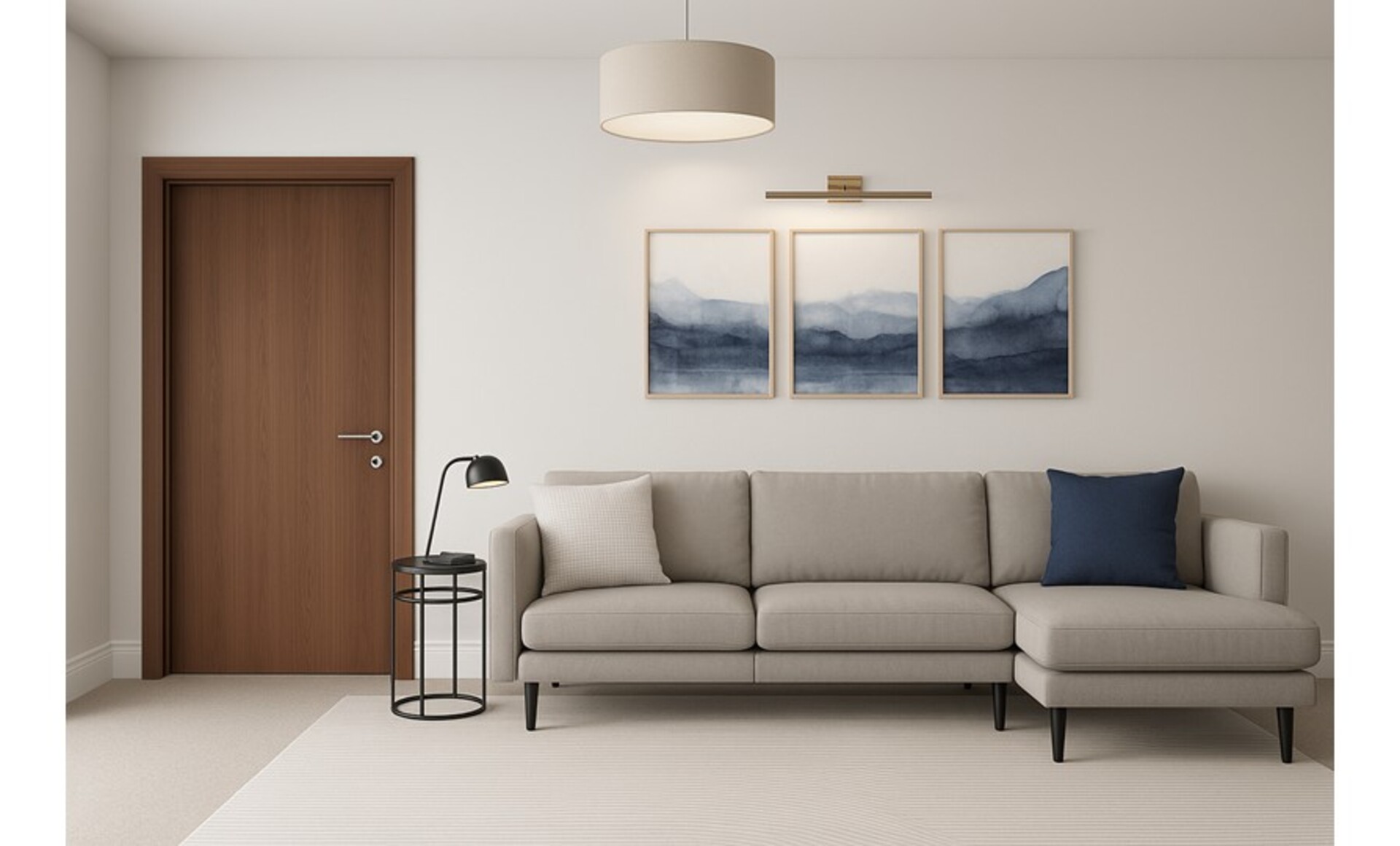 Calming Living & Dining Room Design: A Soft, Balanced Transformation — the finished room