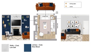Family Snug Design: Navy, Burnt Orange & Mid-Century Style — photo 3
